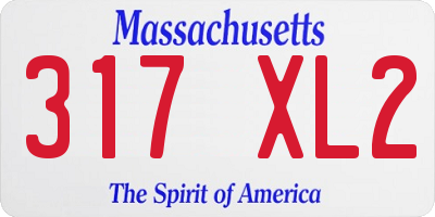 MA license plate 317XL2