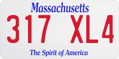 MA license plate 317XL4