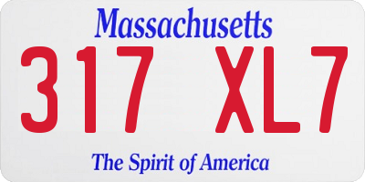 MA license plate 317XL7
