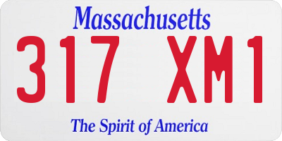MA license plate 317XM1