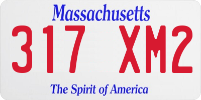 MA license plate 317XM2