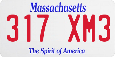 MA license plate 317XM3