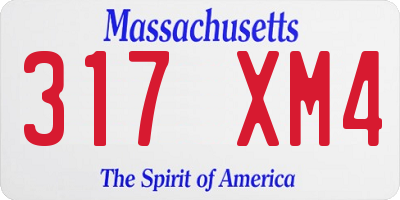 MA license plate 317XM4