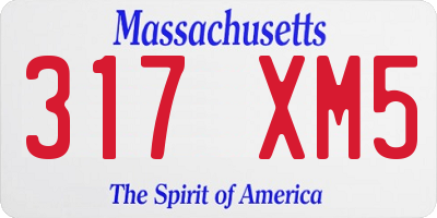 MA license plate 317XM5