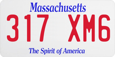 MA license plate 317XM6