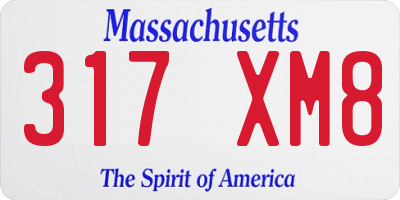 MA license plate 317XM8