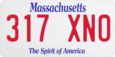 MA license plate 317XN0