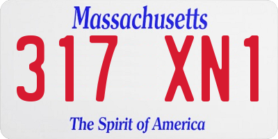 MA license plate 317XN1