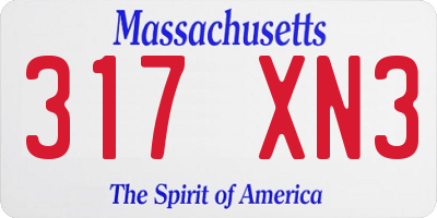 MA license plate 317XN3
