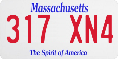 MA license plate 317XN4