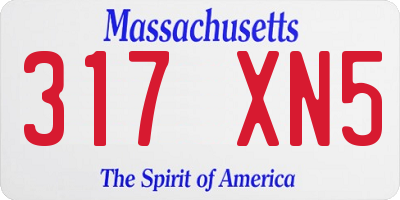 MA license plate 317XN5