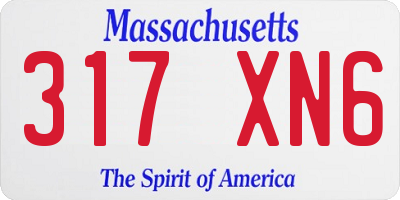 MA license plate 317XN6