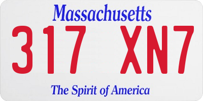 MA license plate 317XN7