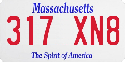 MA license plate 317XN8