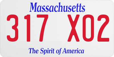 MA license plate 317XO2
