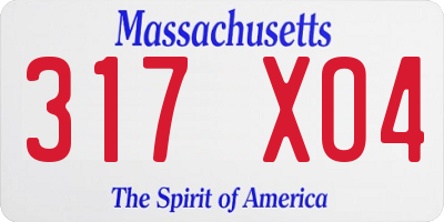 MA license plate 317XO4