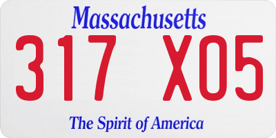 MA license plate 317XO5