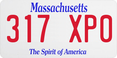 MA license plate 317XP0