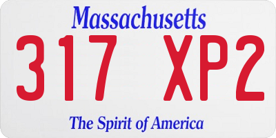 MA license plate 317XP2