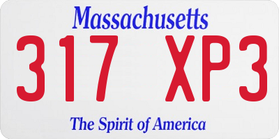 MA license plate 317XP3