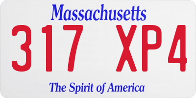 MA license plate 317XP4