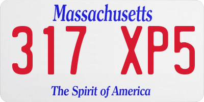 MA license plate 317XP5
