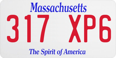 MA license plate 317XP6