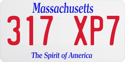 MA license plate 317XP7