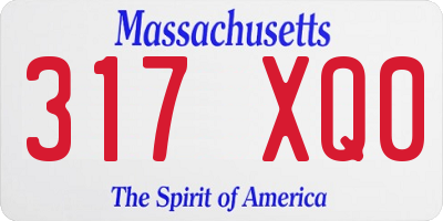 MA license plate 317XQ0
