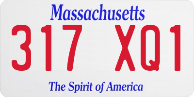 MA license plate 317XQ1