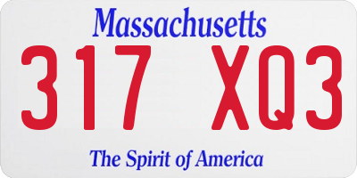 MA license plate 317XQ3
