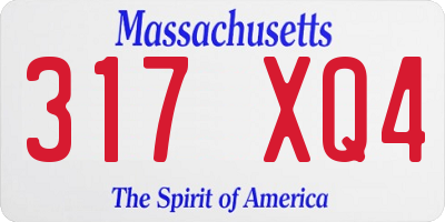 MA license plate 317XQ4