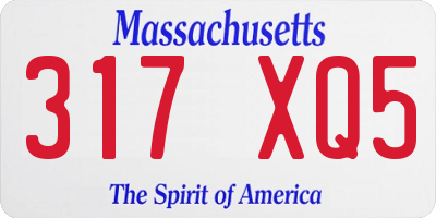 MA license plate 317XQ5