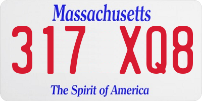 MA license plate 317XQ8