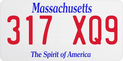 MA license plate 317XQ9