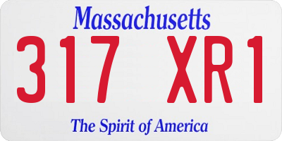 MA license plate 317XR1