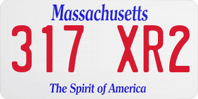 MA license plate 317XR2