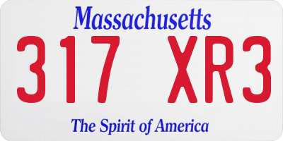 MA license plate 317XR3