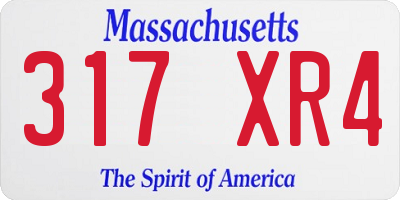 MA license plate 317XR4