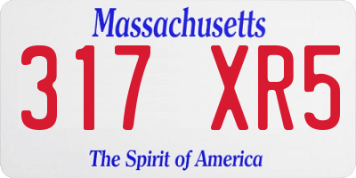 MA license plate 317XR5