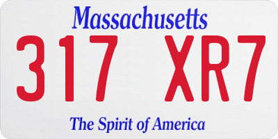 MA license plate 317XR7