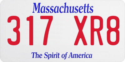 MA license plate 317XR8