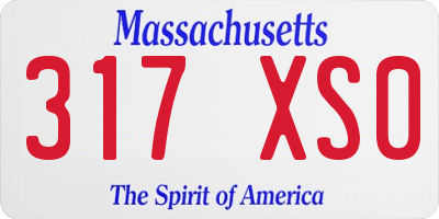 MA license plate 317XS0
