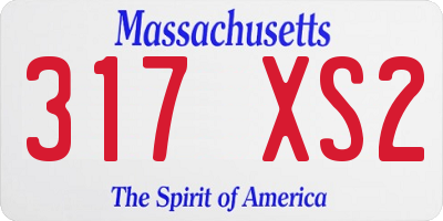 MA license plate 317XS2