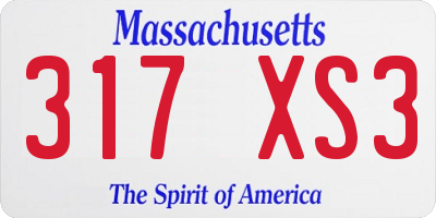MA license plate 317XS3