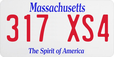 MA license plate 317XS4