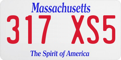 MA license plate 317XS5