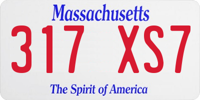 MA license plate 317XS7