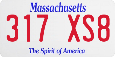 MA license plate 317XS8