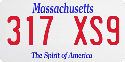 MA license plate 317XS9